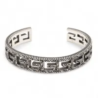 グッチ スクエアGアラベスク バングル 17 925 31.2g シルバー