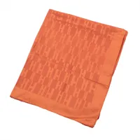 エルメス Hロゴ ストール シルク×ウール オレンジ