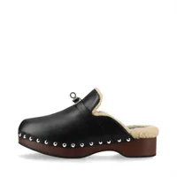 エルメス カルロッタ 23SS ボア×レザー サンダル 36 レディース ブラック×ホワイト ケリー金具 ソール全体補修 スレ 有 箱 袋 有