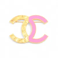 シャネル ココマーク F24C ブローチ GP ゴールド×ピンク