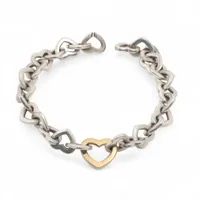 ティファニー ハートリンク ブレスレット 925×750 31.9g シルバー×ゴールド