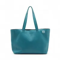 ロエベ イーストウエスト レザー トートバッグ ブルー