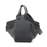 ロエベ ハンモック ミディアム レザー 2WAYショルダーバッグ ダークグレー