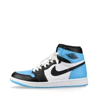 ナイキ AIR JORDAN 1 RETRO HIGH OG レザー ハイカットスニーカー 27cm メンズ ブラック×ライトブルー DZ5485-400