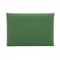 エルメス カルヴィ デュオ ヴォーエプソン コインケース ヴェールクリケット シルバー金具 W:2024年