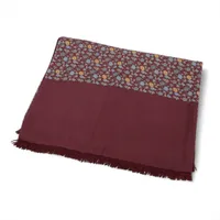 エルメス マフラー シルク ボルドー ボタニカル 裏側：アンゴラ