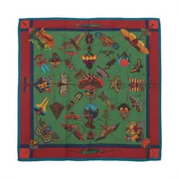 エルメス カレジェアン ストール カシミヤ×シルク グリーン  SOIES VOLANTES 大空に舞うシルク