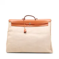 エルメス エールバッグTGM トワルアッシュxヴァッシュハンター ベージュxブラウン シルバー金具 刻印不明