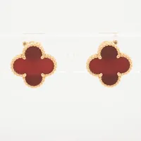 ヴァンクリーフ&アーペル ヴィンテージアルハンブラ カーネリアン ピアス 750(YG) 7.5g VCARD40400