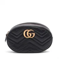 グッチ GGマーモント レザー ウエストポーチ ブラック 491294