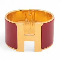 エルメス クリッククラックHバングルTGM バングル GP ゴールド×レッド