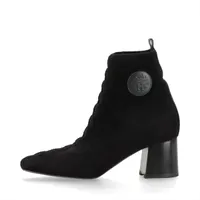 エルメス ヴォルヴェール レザー×ファブリック ショートブーツ 40 レディース ブラック ロゴ ニット 毛羽立ちあり