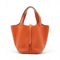 エルメス ピコタンロック18 PM トリヨンクレマンス オレンジ シルバー金具 □R:2014年 カデナバネ緩み