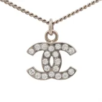 シャネル ココマーク B11V ネックレス GP×ラインストーン シルバー