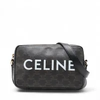 セリーヌ トリオンフ ミディアム メッセンジャー PVC ショルダーバッグ ブラウン