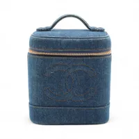 シャネル ココマーク デニム バニティバッグ ブルー 4番台