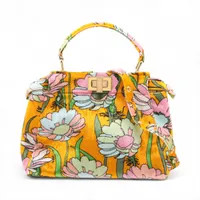 フェンディ ミニピーカブー ベルベットxレザー 2WAYハンドバッグ マルチカラー 8BN244