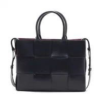 ボッテガヴェネタ マキシイントレチャート ザ アルコトート レザー 2WAYトートバッグ ネイビー