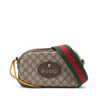 グッチ GGスプリーム タイガーヘッド PVCxレザー ショルダーバッグ ベージュ 476466