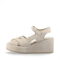 シャネル ココマーク 24P スエード サンダル 35C レディース ライトグレー G45594 ビジュー 箱 保存袋あり スレあり