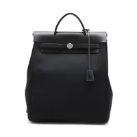 エルメス エールバッグアドPM トワルオフィシエxヴァッシュハンター ブラック シルバー金具 □G:2003年 ストッパー欠損