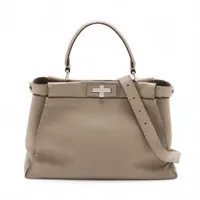 フェンディ ピーカブーレギュラー セレリア レザー 2WAYハンドバッグ ブラウン 8BN290