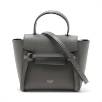 セリーヌ ベルトバッグ ピコ レザー 2WAYハンドバッグ グレー