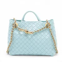 ボッテガマルティネーゼ イントレチャート スモール アンディアーモ レザー 2WAYハンドバッグ ブルー