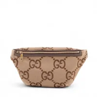 グッチ ジャンボGG キャンバスxレザー ボディバッグ ブラウン 696031