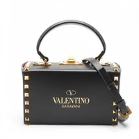 ヴァレンティノガラヴァーニ ロックスタッズ レザー 2WAYハンドバッグ ブラック