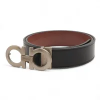 フェラガモ ガンチーニ ベルト レザー×メタル ブラック×ブラウン