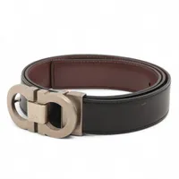 フェラガモ ガンチーニ ベルト メタル×レザー ブラック×ブラウン