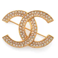 シャネル ココマーク 174 ブローチ GP×ラインストーン ゴールド