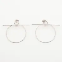 エルメス ループMM 2020 ピアス(両耳用) 925 10.8g シルバー