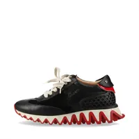 クリスチャンルブタン ルビシャーク レザー スニーカー 36 1/2 レディース ブラック スパイクスタッズ ロゴ剥がれ つま先ダメージ有