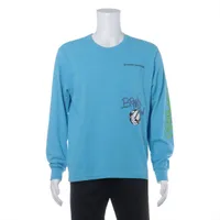 クロムハーツ マッティボーイ ロングTシャツ コットン サイズL ブルー PPO BRAIN NEW フレグランス臭 ヨレ