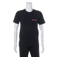 クロムハーツ Tシャツ コットン サイズM ブラック NEON PINK STRIPE