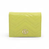グッチ GGマーモント･コンパクトウォレット  466492【Aランク】【中古】 グッチ GGマーモント 466492 レザー コンパクトウォレット ライト