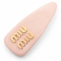ミュウミュウ 5IF092 ロゴ バレッタ パテント×GP ピンク