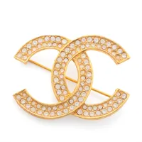 シャネル ココマーク 174 ブローチ GP×ラインストーン ゴールド