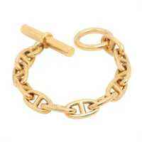 エルメス シェーヌダンクルGM ブレスレット 750(YG) 78.5g 11コマ