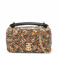 バーバリー TB ローラー レザー 2WAYショルダーバッグ ベージュxオレンジ