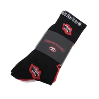 クロムハーツ マッティボーイ ソックス コットン×ポリエステル×ナイロン サイズM ブラック×レッド×ホワイト 3足セット