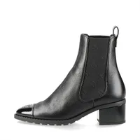 シャネル ココマーク 24B レザー×ファブリック サイドゴアブーツ 36 レディース ブラック G45937 袋 箱付