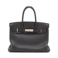 エルメス バーキン30 ルトゥルネ トゴ ブラック シルバー金具 C:2018年 カデナバネ緩み