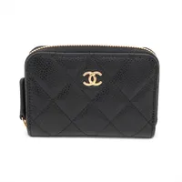 シャネル マトラッセ キャビアスキン コインケース ブラック ゴールド金具 ランダムシリアル