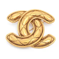 シャネル ココマーク マトラッセ 1152 ブローチ GP ゴールド