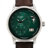 グラスヒュッテオリジナル パノマティックルナ 1-90-02-13-32-31 SS SS×革 AT グリーン文字盤