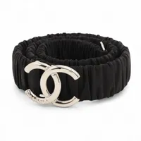 シャネル ココマーク B25P ベルト 80 ナイロン ブラック 伸縮性あり