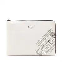 ベルルッティ カリグラフィ ニノGM レザー クラッチバッグ ホワイトxブラック